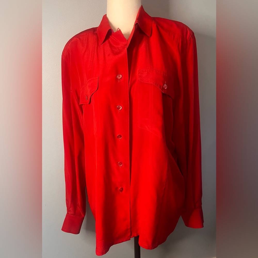 Escada Vintage Womans Blouse in Pink and Red in Pristine Condition!!